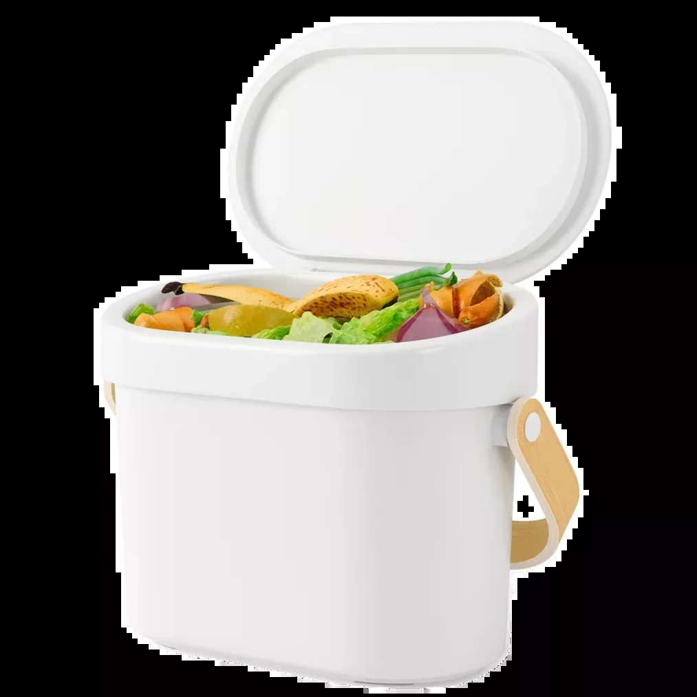 Umbra Easy Clean Compost Bin – 1 Gallon Capacity – White/Natural