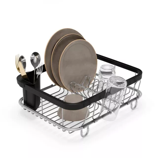 Umbra Sinkin Multi Use Dish Rack – Black/Nickel
