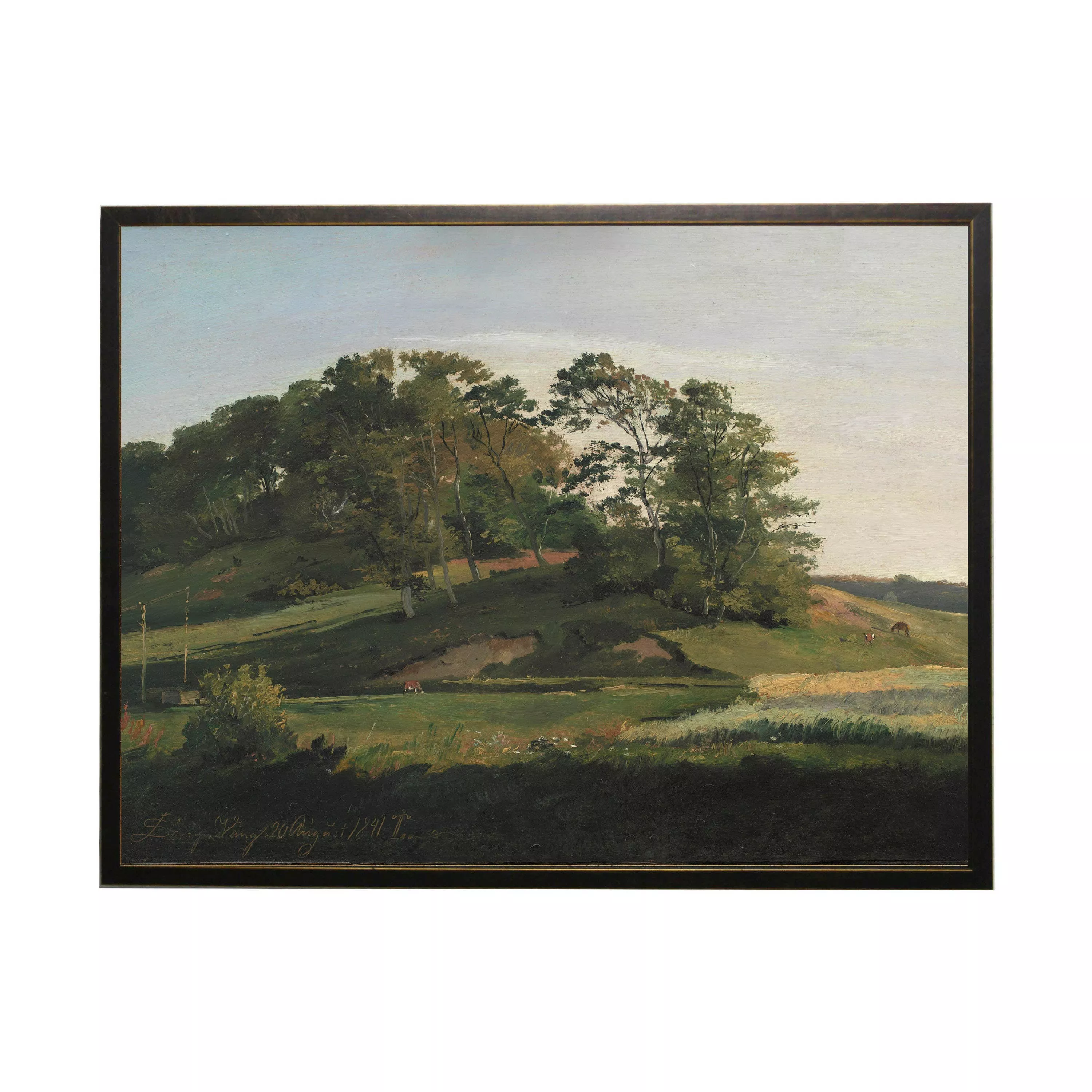 Valley Landscape Vintage Framed Print