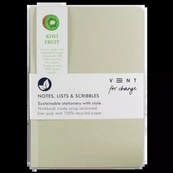 Vent For Change Recycled A6 SUCSEED Notebook – Kiwi Fruit – 8" x 4" – 160 Pages