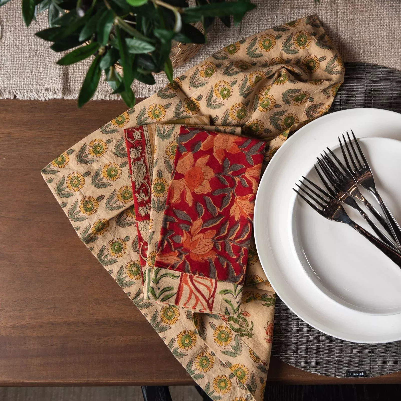 Vermont Handmade Napkins in Autumn