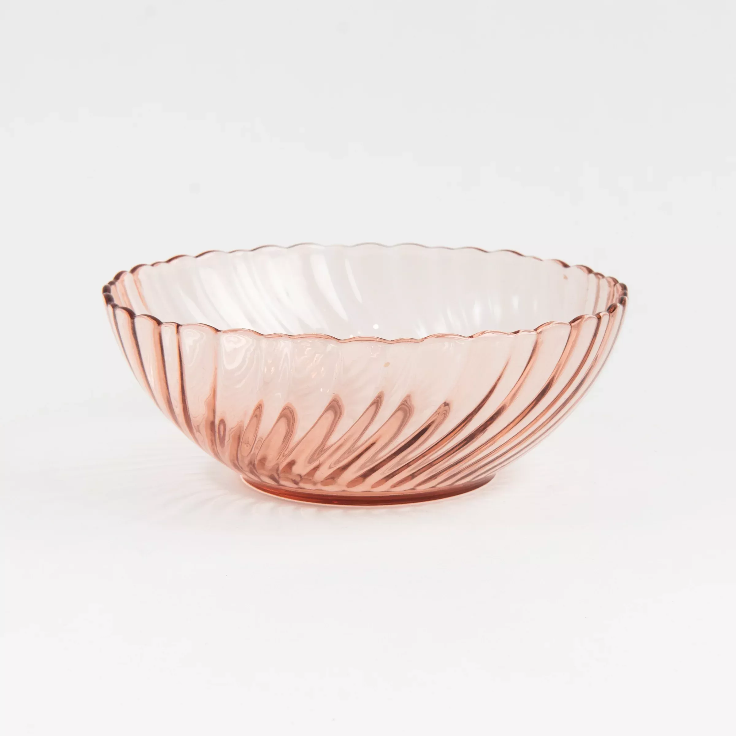 Vintage Blush Glass Serving Bowl