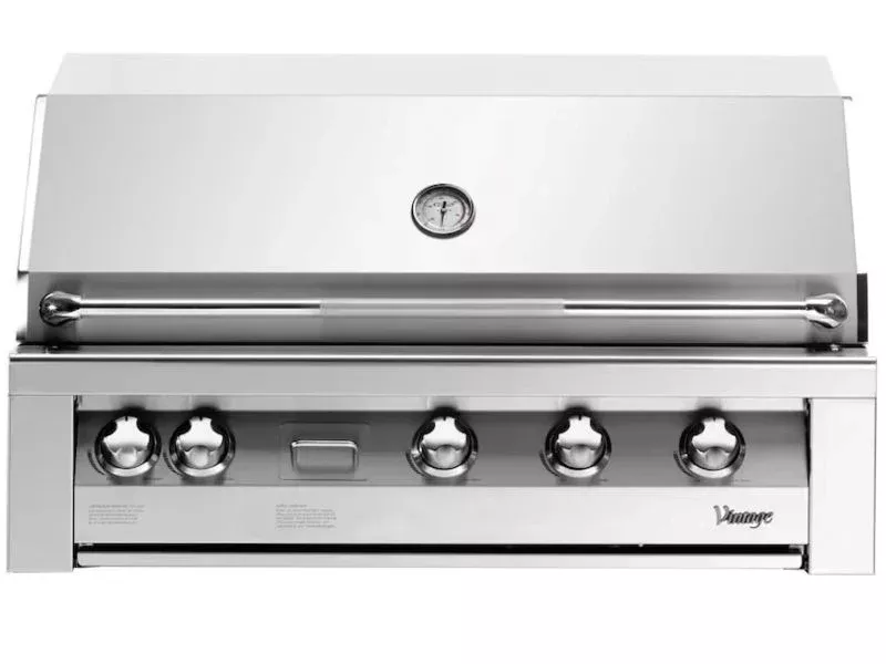 Vintage Grills 42-Inch Built-in Gas Grill with Flush Mounted Infrared Rotisserie Burner, Dedicated Smoker Burner and Sear Zone