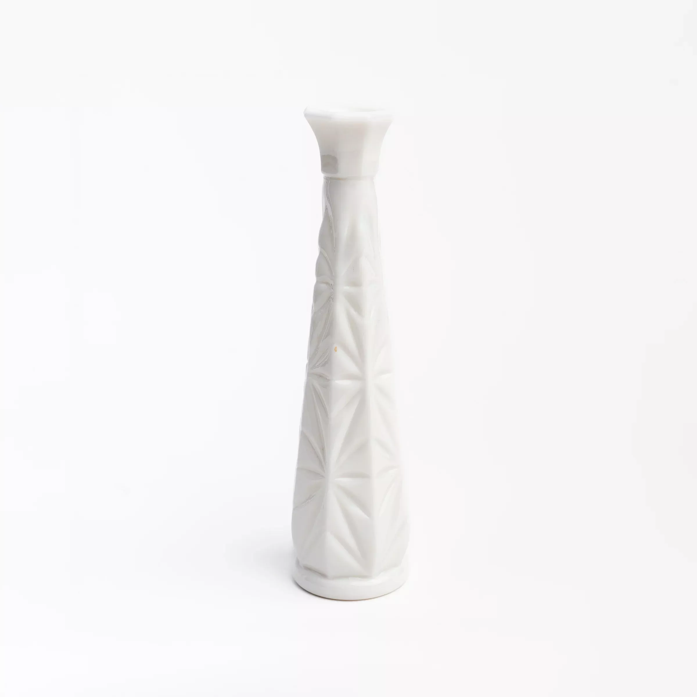 Vintage Starburst Milk Glass Bud Vase