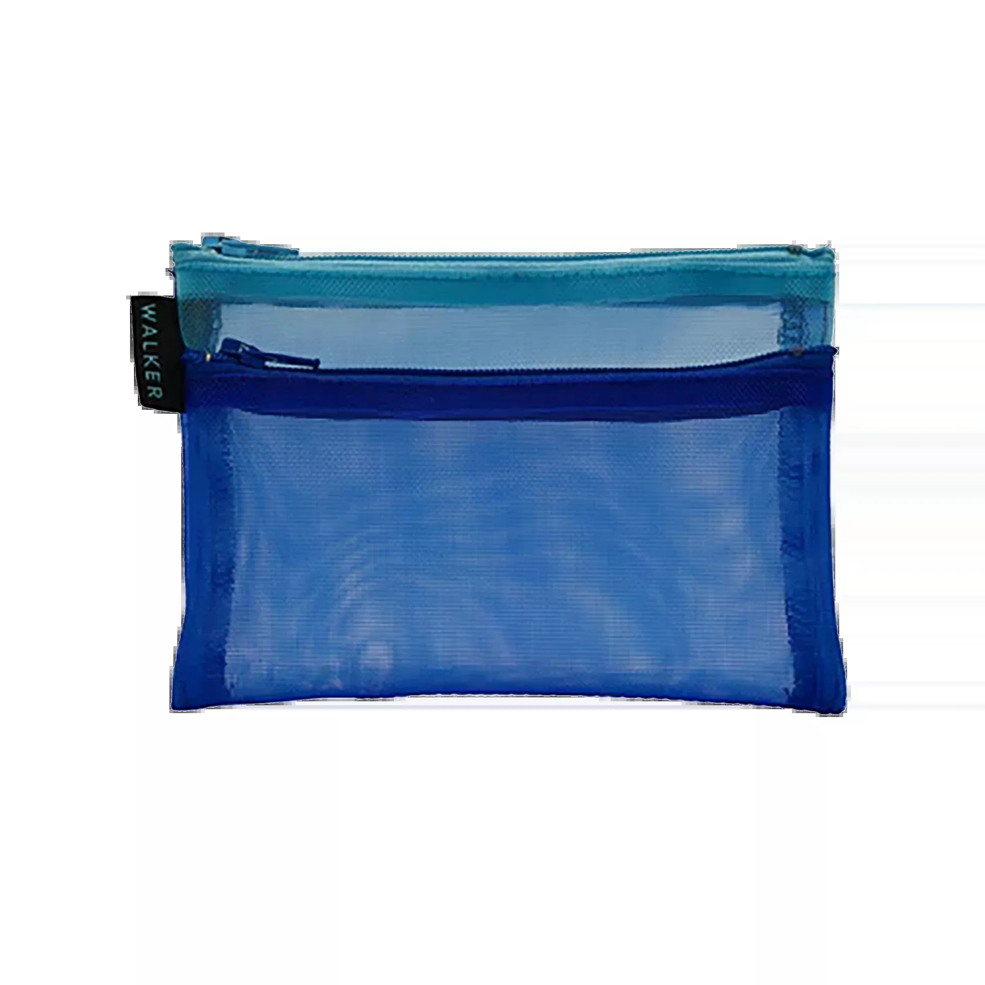 Walker Bags Color Mesh Double Zip Case– Blue Aqua – 3.5" x 5"