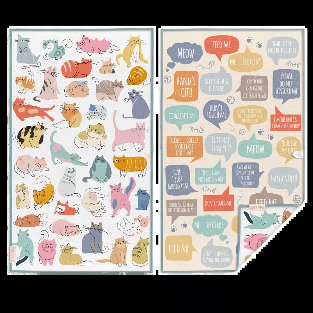Werkshoppe Microfiber Double Sided Kitchen Towel – If Cats Could Talk
