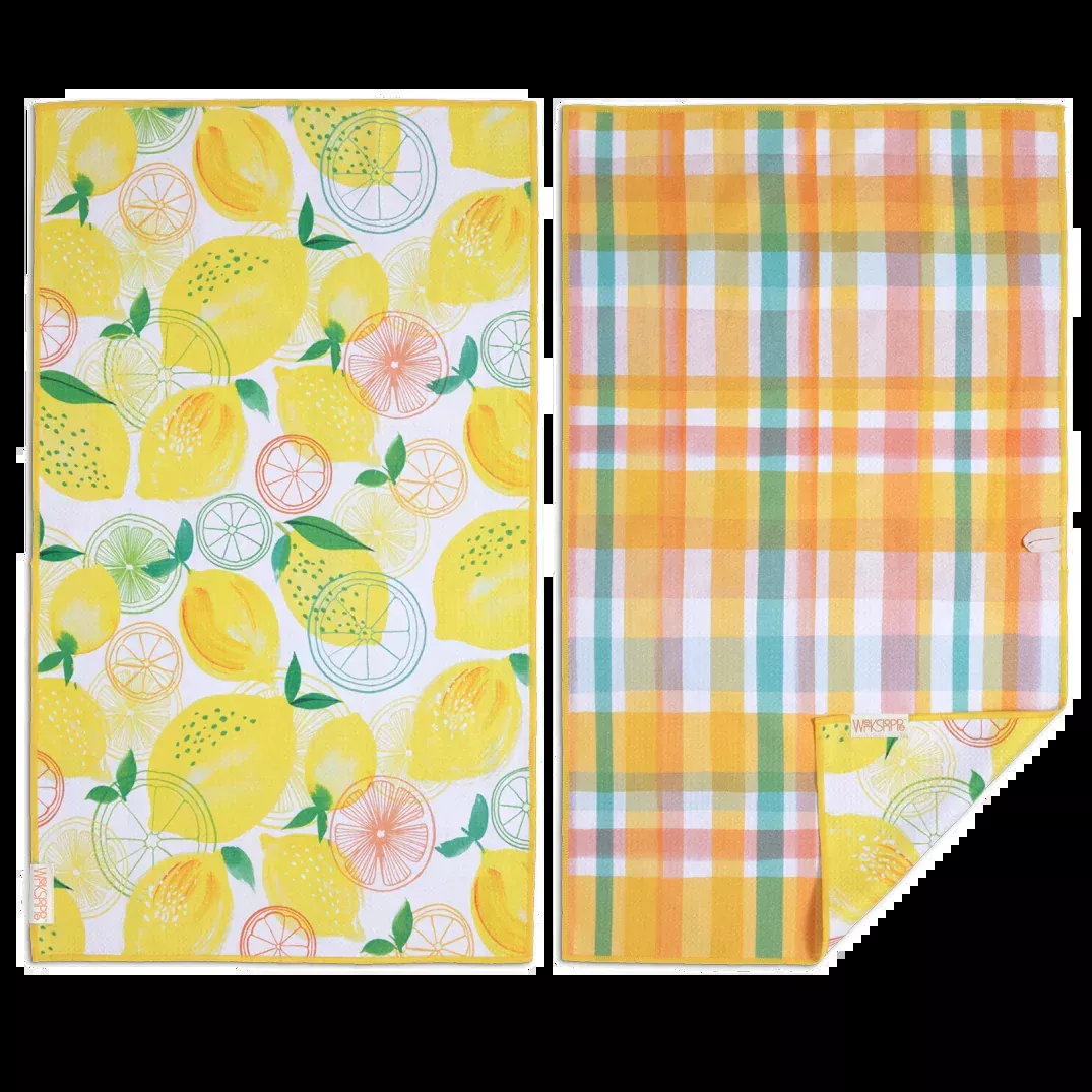 Werkshoppe Microfiber Double Sided Kitchen Towel – Lemon Plaid
