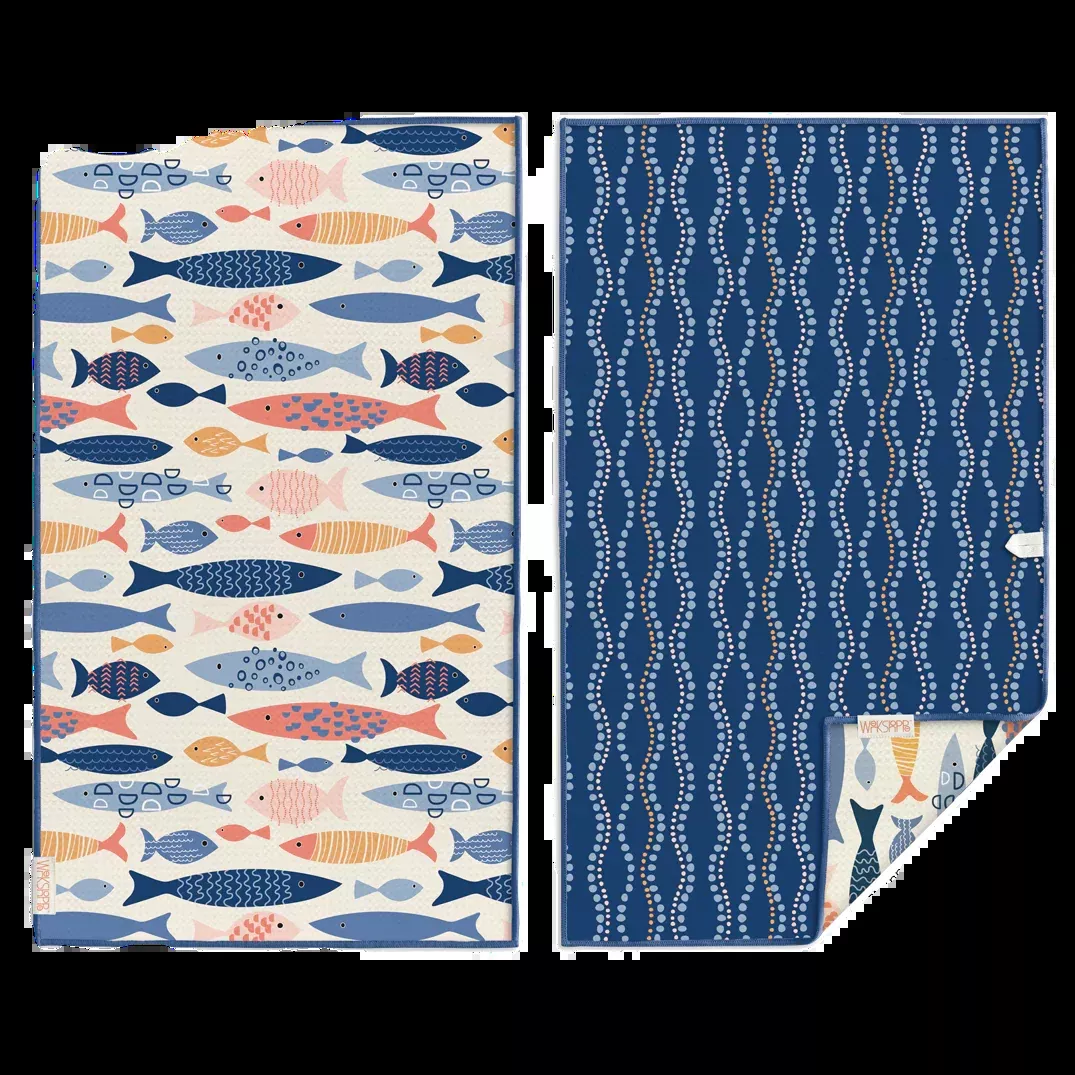 Werkshoppe Microfiber Double Sided Kitchen Towel – School of Fish