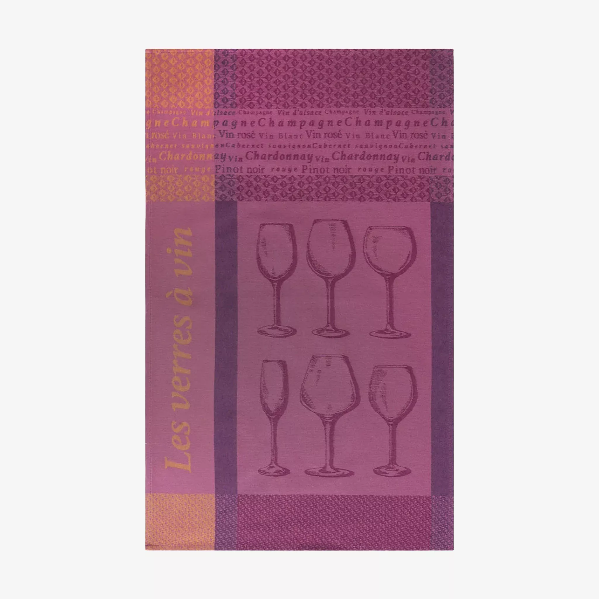Wine Red French Jacquard Tea Towel