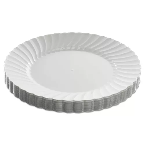 WNA RSCW91512W 9 in. Diameter Plates Classicware Plastic Dinnerware - White (180/Carton)