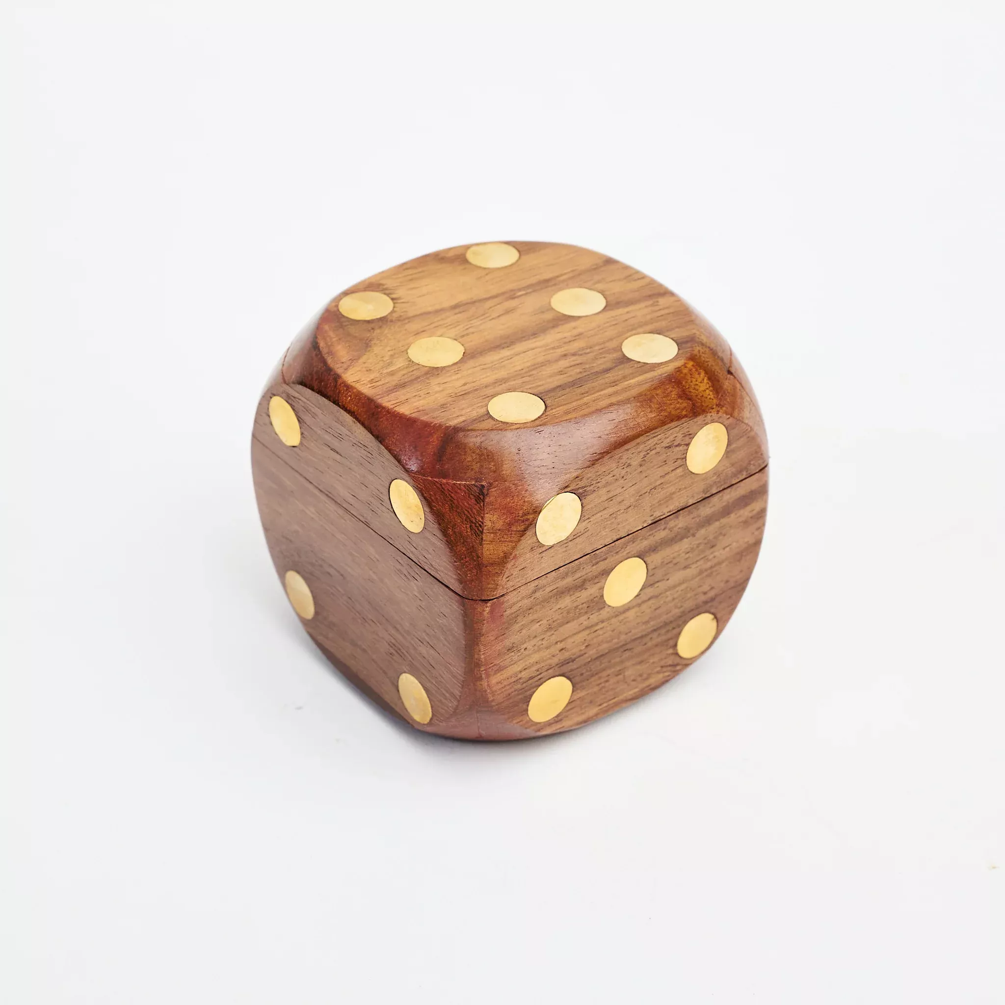 Wood Dice Box with 6 Dice