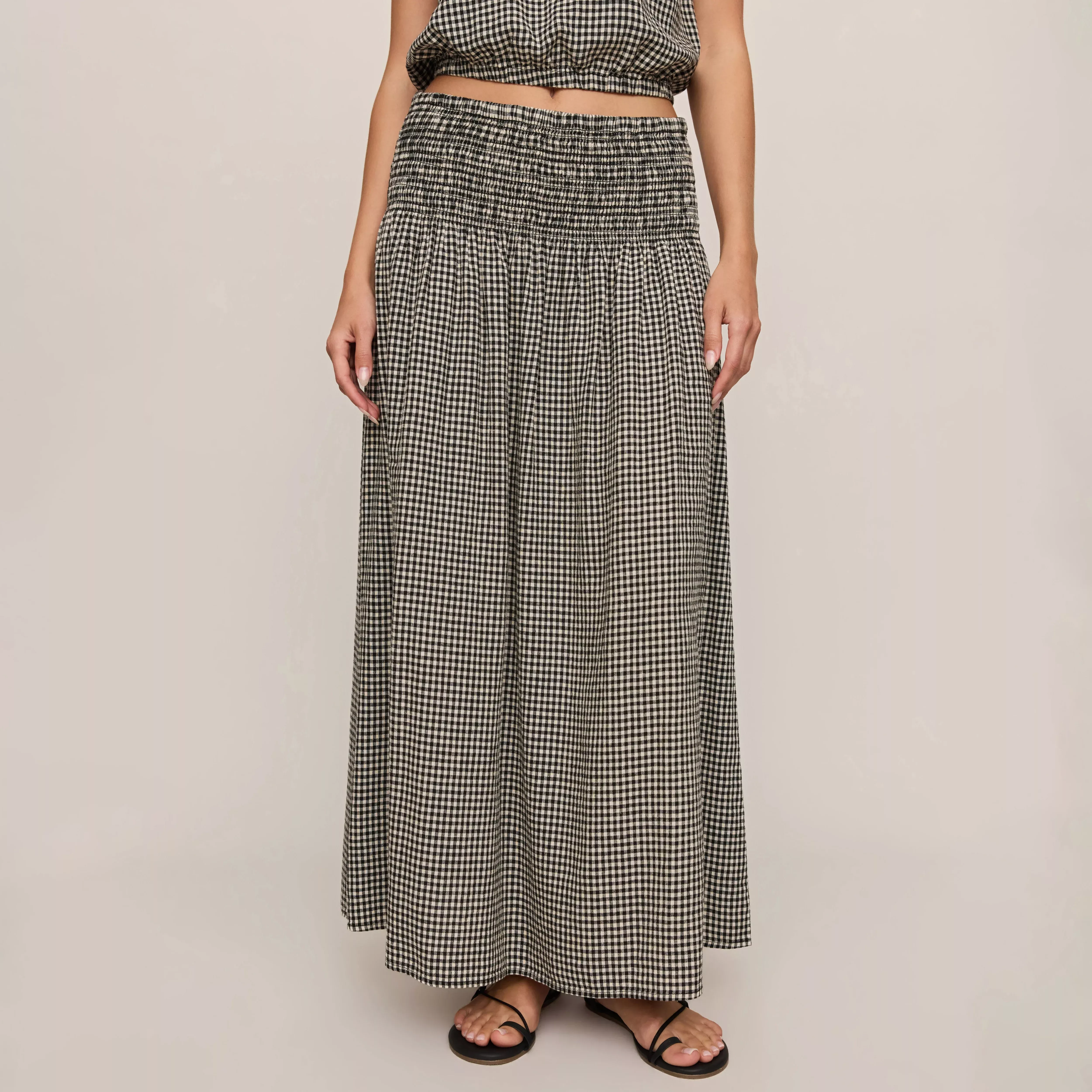 Z Supply Brooke Gingham Skirt in Black