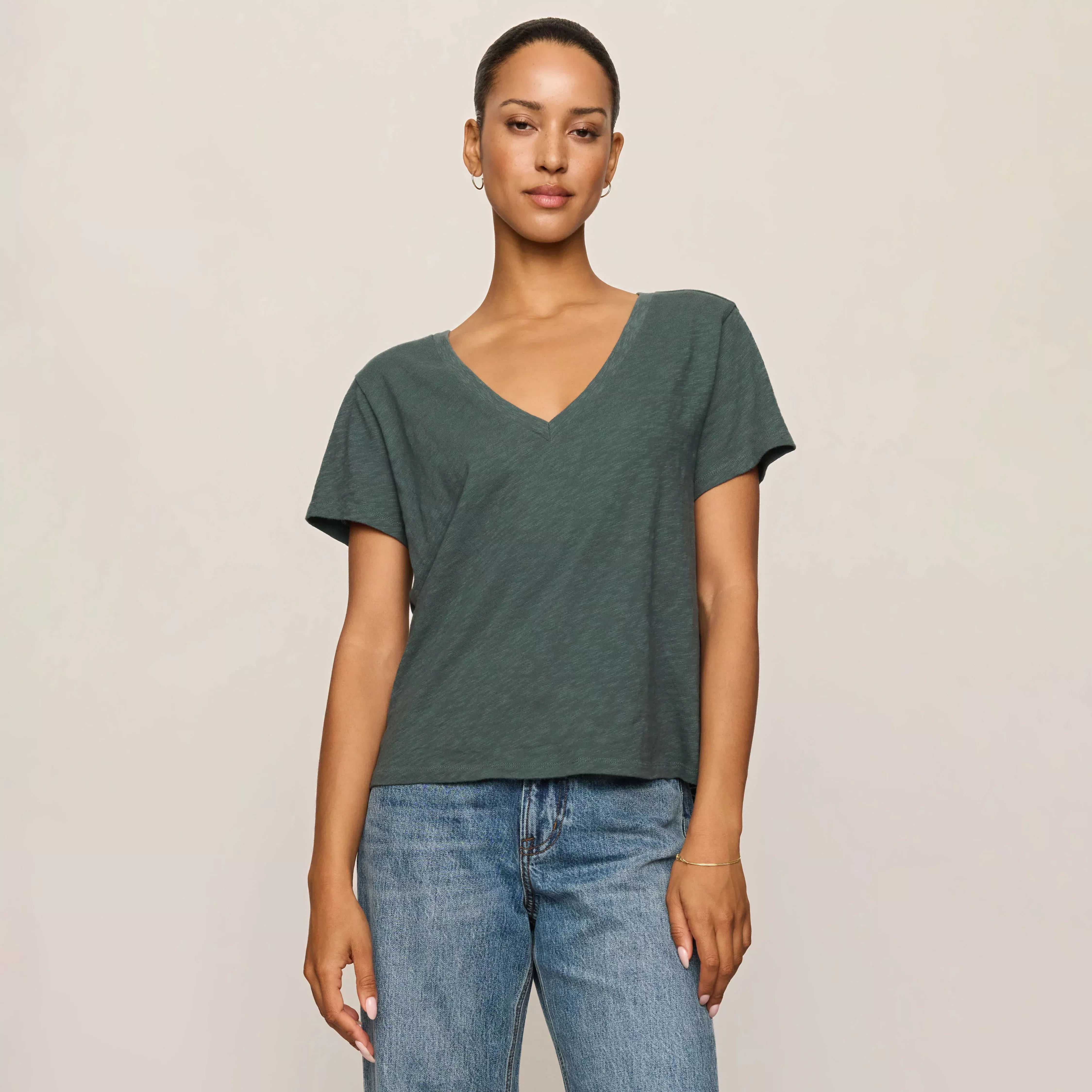 Z Supply Nomad V-Neck Tee in Emerald Cove